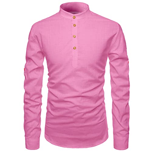 Image of Men's Full Sleeve Beige Color Cotton Blend Spread Slim Fit Shirt Style Kurta for Men and Boys