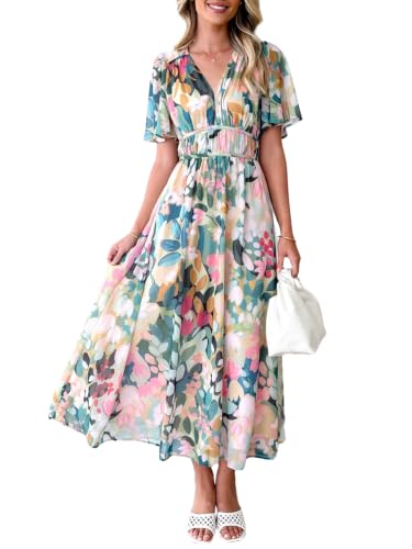 Image of Flessibili Womens Summer Floral Maxi Dress Wedding Guest Party Long Dresses 2026