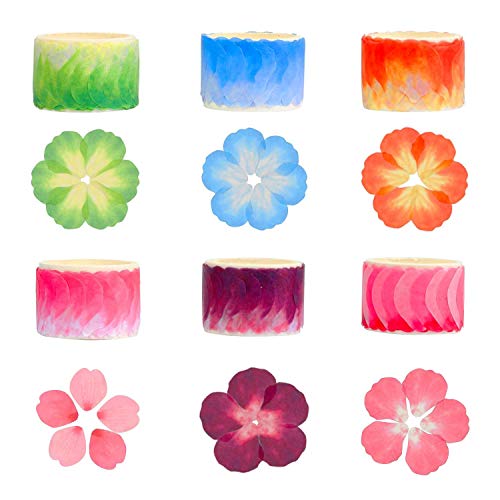JIELUO 6 Rollen Bloemblaadjes Washi Tapes Sakura Bloemblaadjes Stickers Bloempatroon Plakband voor Scrapbooking Zuivel Ambachten Kunst DIY