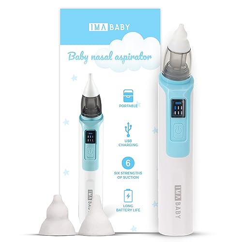Image of Nasal Aspirator for Baby - Electric Nose Suction for Baby | Baby Nose Sucker with 6 Suction Levels and 2 Silicone Tips | USB Rechargeable Portable Booger Sucker for Baby