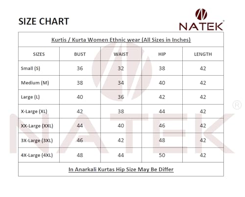 Image of NATEK Women's Cotton Straight Plain Kurtis Combo Pack of 2