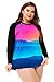 UV Shirt Women Plus Size Quick Dry Print Rash Guard Shirts Long Sleeve Gradient Print Bathing Suit Tops 6XL