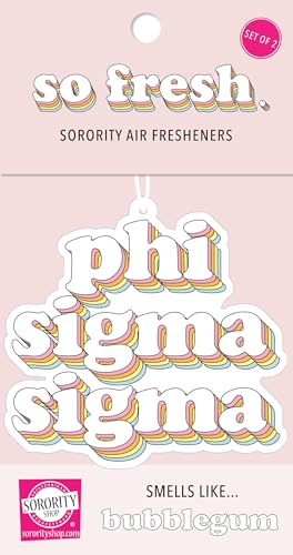 Phi Sigma Sigma - Retro Air Freshener, Bubblegum Scent- 2/Pack