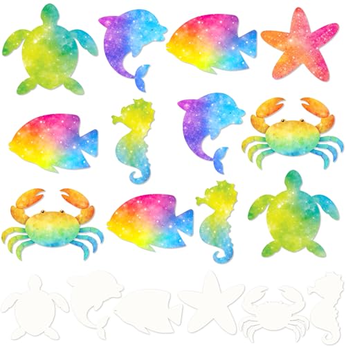 Eternity sky 150Pcs Ocean Animals Paper Art Crafts - Color Diffusing Watercolor for Summer Classroom Decoration