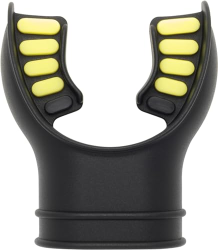 CRESSI Silicone Mouthpiece 2 Tone Black/Yellow - Boquilla Regulador Reforzada de Silicona Bicolor, Negro/Amarillo, Talla Única, Unisex
