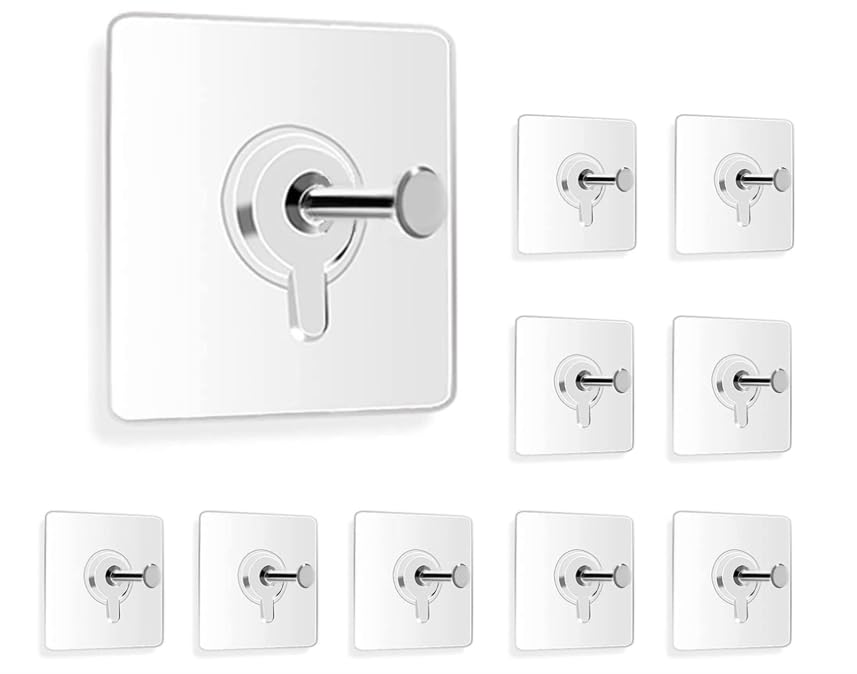 Heavy Duty Photo Frame Hooks 25Nos Wall Without Drilling, Self-Adhesive No Drill Hooks, Transparent Nail-Free Hanging Hook. Self Adhesive Hooks for Wall Heavy Duty Strong Nail Free for Hanging Photo