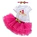 Gaga city 3 Pezzi Abiti Vestito Bambina Neonata Primo Compleanno Abbigliamento Principesse Manica Corta Pagliaccetto+Tutu Gonna+Fascia
