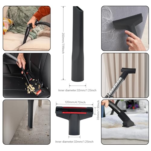 Image of EZ SPARES 1 1 /4 inch 32mm Universal Vacuum Cleaner Euro Floor Brush Head Brush Attachment for Floor and Carpet Combo Tool New Designed to Fit Hoover, Eureka, Rainbow,Shop VAC (Brush kit)