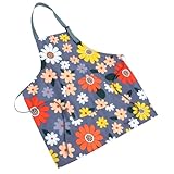 Delantal para mujer: este delantal es adecuado para diversos entornos, como la cocina, protege tu ropa de las manchas, lindos delantales para mujer con bolsillos