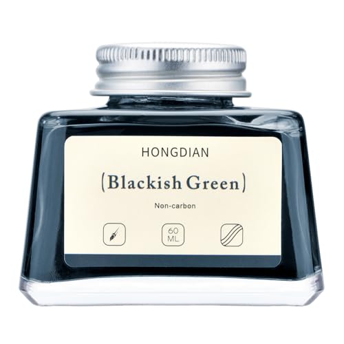 Image of Asvine Hongdian Fountain Pen Bottled Ink Blackish Green, 60ml Fountain Pen Bottled Ink, Non Carbon