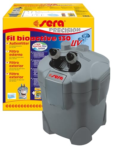 sera fil Bioactive 130 + UV | Außenfilter für Süßwasseraquarien bis 130l | 5W UV-C Lampe | Reduziert Krankheitserreger & Algen | Optimale Filtermedien | 34-fache Filterleistung | Langlebig & robust