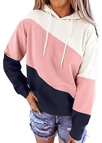Tie Dye Color Block Hooded Sweatshirt Women's Casual Pullover Hoodies with Pocket,Women Tie Dye Hoodies Tops,Tie Dye Sweatshirt