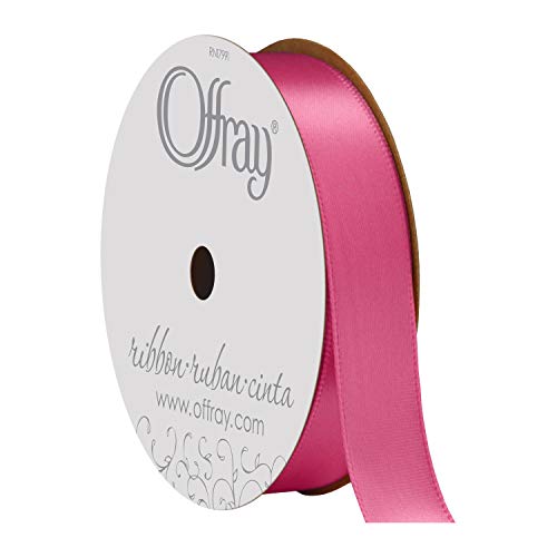 Image of Berwick 063552 5 /8 inch Wide Single Face Satin Ribbon, Hot Pink, 6 Yds