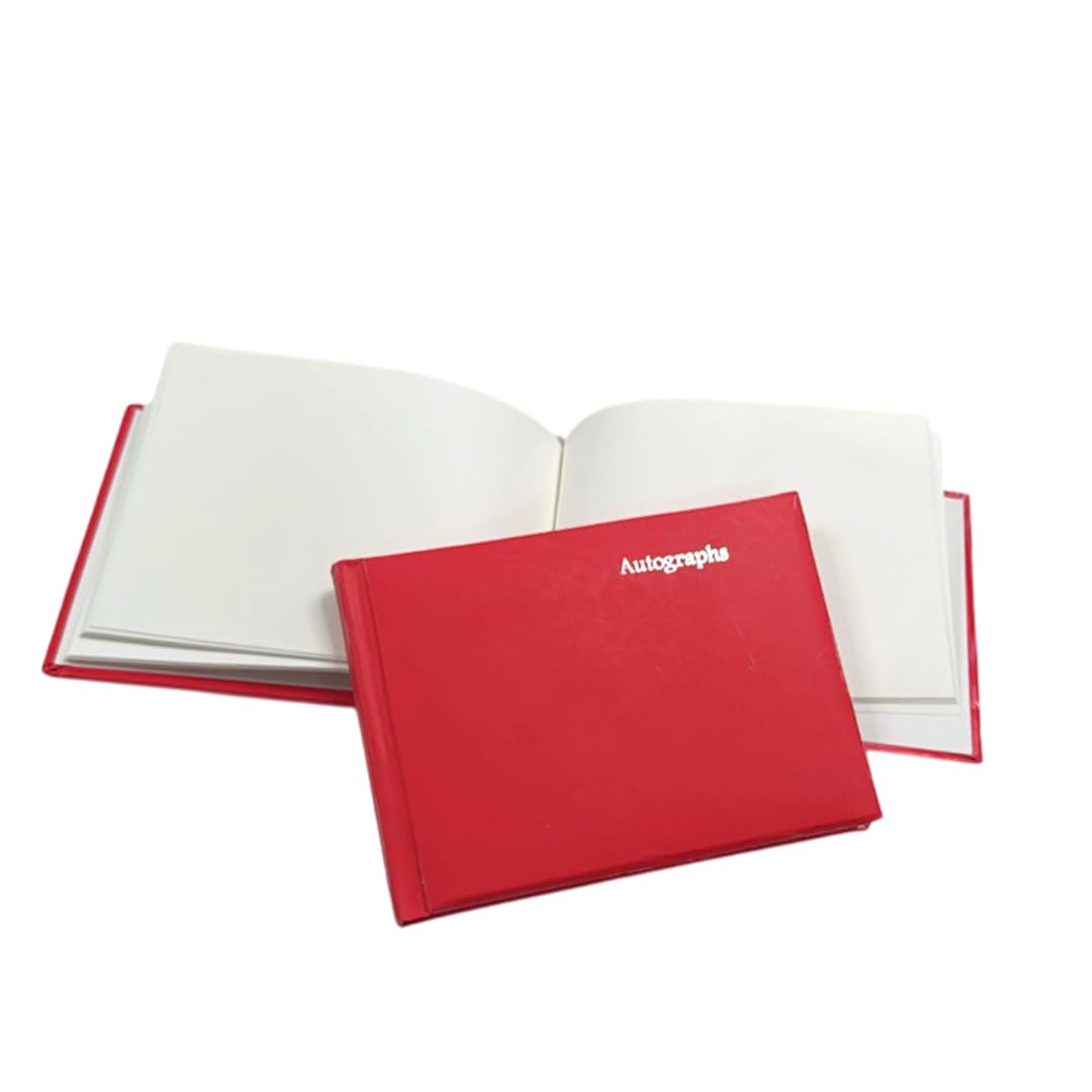 Janrax 100 Pages Red Autograph Book – School Leavers Signature, End of Term Memory Book