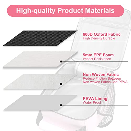 Apuucse Portable Insulated Lunch Bag with Side Mesh Pocket for Adults/Kids/Men/Women,Water-Resistant Leakproof Soft Cooler Bag Durable Thermal Lunch Box for Work/School/Picnic/Outdoor(Pink) - Image 3