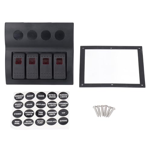 Panneau d'interrupteur 4 gangs 12V 24V SEAFRONT étanche IP65 pour auto bateau