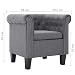 vidaXL Sillón con Cojín de Poliéster Gris Claro Asiento Sofá Silla Taburete...