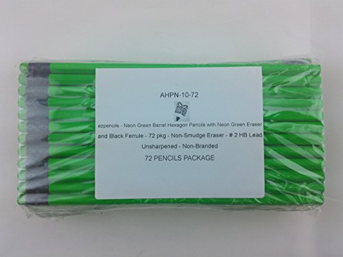 Lápices EZPENCILS verdes con borrador hexagonales x72 miniatura 3