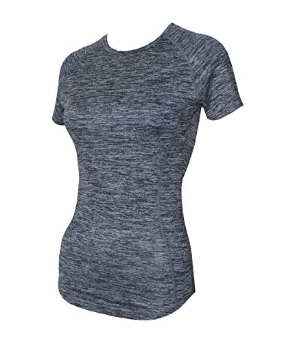 Prviate Island Women UPF 50+ Short Sleeve Top Dri Fit T-Shirt Sport Yoga Workout Rash Guard (Small, Navy CDP)