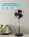 BLACK+DECKER 18-Inch Stand Fan with Pedestal Base, Height Adjustable Pedestal Fan with Remote and Touch Control Panel, Free Standing Fan with 90-Degree Oscillating and 3-Speed Settings, Black