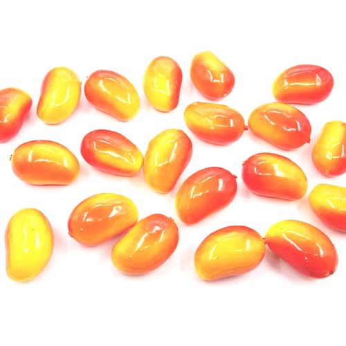 Duodoyi 20Pcs Fake Artificial Fruit Small Lifelike Faux Red Mango