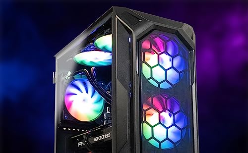 Image of ViprTech Ghost Gaming PC - AMD Ryzen 7 (4.1Ghz Turbo), AMD Radeon RX 580 8GB, 16GB DDR4, 500GB SSD, WiFi Bluetooth, RGB, Windows 11, Desktop Computer Tower Prebuilt, Onyx Black