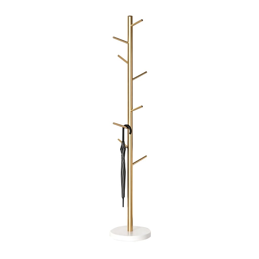HRGKLMN Freestanding Coat Rack Tree Shaped Modern Coat Stand with Many Hooks, Minimalist Coat Hanger Stand for Apartment Office Hallway Bedroom,Gold B,Modell A