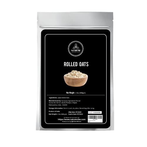 Naturevibe Botanicals Rolled Oats, 2lbs | Premium Quality | Old fashioned oats