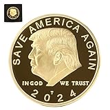 PANDAPOLIS 2024 Presidential Donald Trump Coin, 24K Gold Plated Donald Trump Coins 2024 Commemorative Challenge Coins Gifts (1 PC)