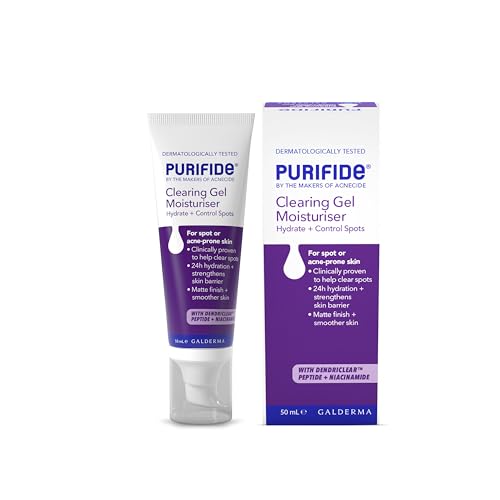 Purifide by Acnecide Spot Clearing Gel Face Moisturiser Spot Treatment with Peptides & Niacinamide 50ml