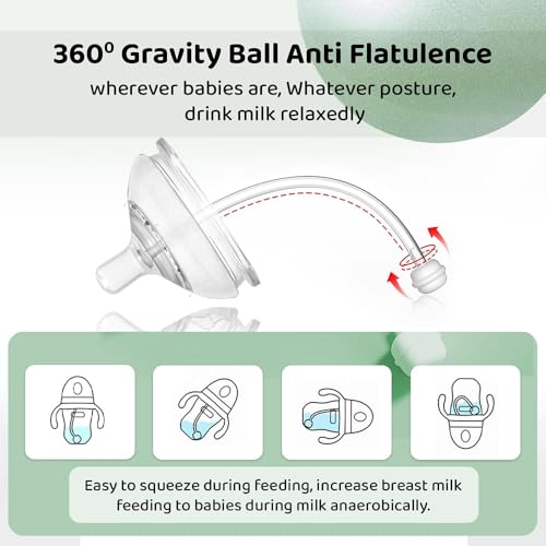 Image of StarAndDaisy Bottle with Anti-Colic Wide Neck Natura Flow and Sipper, Bottle for 6-12 Month Baby- 240ml