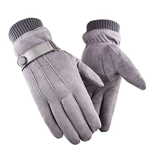 A1-Brave Men Gloves Winter Keep Warm Touch Screen Plus Velvet Inside Suede Mens Ski Gloves Fashion Simple Cold Protection Thicken Man Outdoor Sports Warm Winter