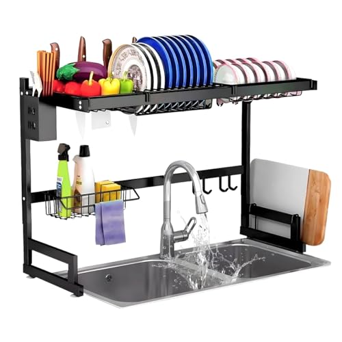 La mejor selección de Accesorios para tarja - 5 favoritos. 41 Raganet, Escurridor de Trastes para Fregadero Color Negro, Soporte para Jabón, Esponja y Utensilios, Acero Inoxidable, Longitud 96 cm X Ancho 31.5 cm X Alto 51 cm, Incluye Soporte...