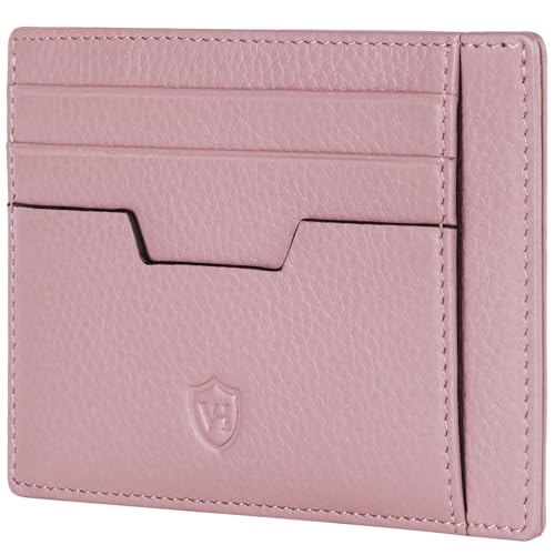 VON HEESEN Echtleder RFID Kartenetui aus Nappa-Leder - 9 Fächer - Querformat Kreditkartenetui für Damen & Herren (Lavendel)