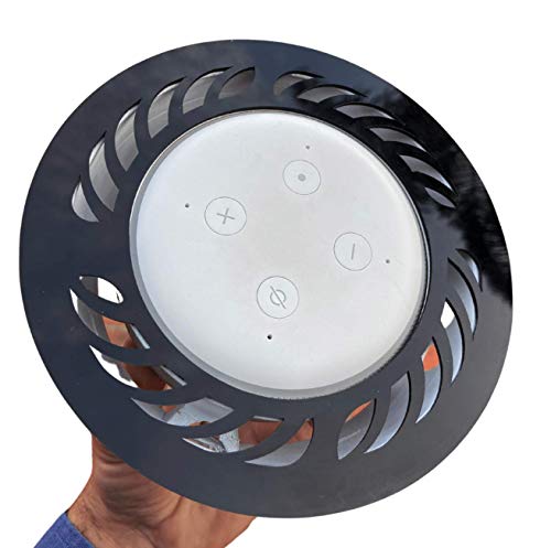 Suporte Splin Redondo De Teto Embutir para Echo Dot 3 modelo Futurista 2021 em Acrílico (preto)