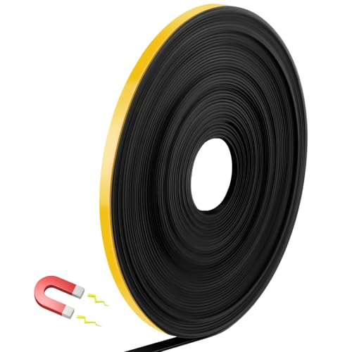 AmazingSpark Magnetic Tape Roll Thin Strips, 1/4 Inch x 33 Feet Magnetic Board Dividers Whiteboard Graphic Decorative Tape Marking Line for Classroom Office Art Accessories(Yellow)