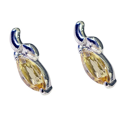 Boucles d'oreilles en citrine et argent sterling de style astrologique