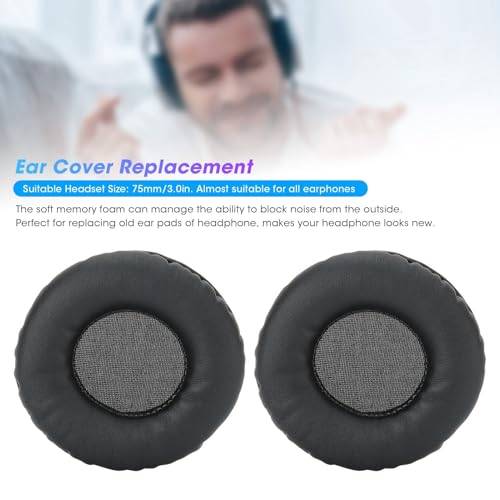 Reemplazo de Cubiertas para Auriculares Brrnoo, Almohadillas de Espuma para Auriculares de 75MM, Cojines Universales para Auriculares miniatura 2