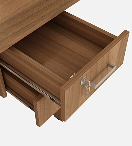 Image of COUCH CULTURE Nappel Study Table | Multi-Purpose Study Table | Computer Table for Students | Office Table with 2 Drawers | Desk for Work from Home | 1 Year Warranty - Leon Teak