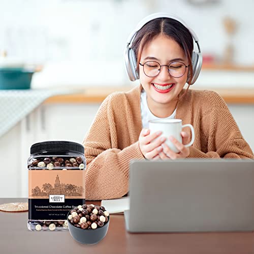 Liberty Bell Chocolate Covered Espresso Beans Tri-Color Blend Candy, 45 Ounce Tube #TOP3