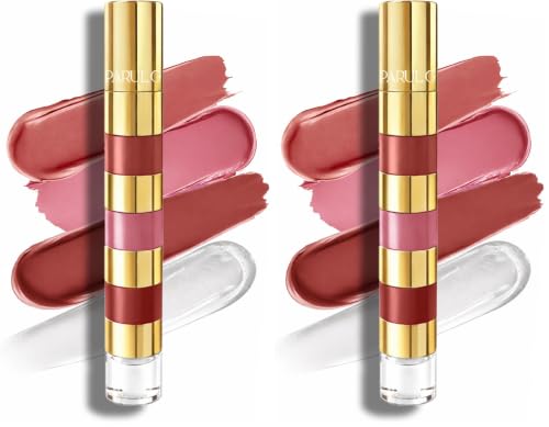 Image of Parul Garg Beauty Fresh Bloom 4-in-1 Nude Shades Liquid Lipstick Stack with Gloss | Matte, Transfer-Proof, Lightweight | Travel Friendly Stackable Lipsticks for Women | Made for Indian Skin Tones