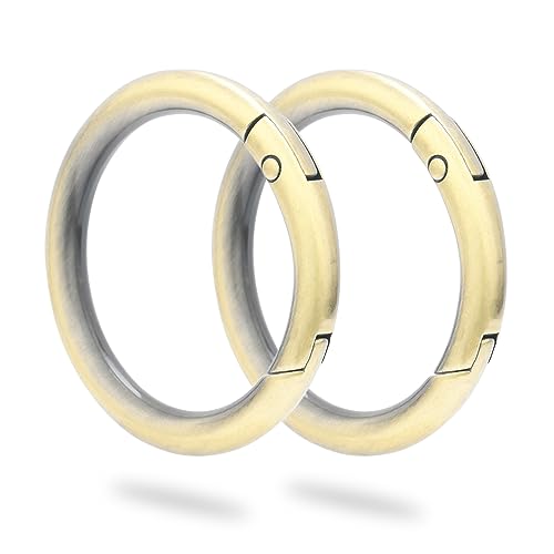 Image of 10 Pack 1-1 /4Inch Trigger Spring O Rings, Metal Round Carabiner Clip Snap Hook, Spring Keyring Buckles for Replacement Purse Strap, Paracord Lanyard Clips, Keychain Rings Hardware DIY Crafts Making