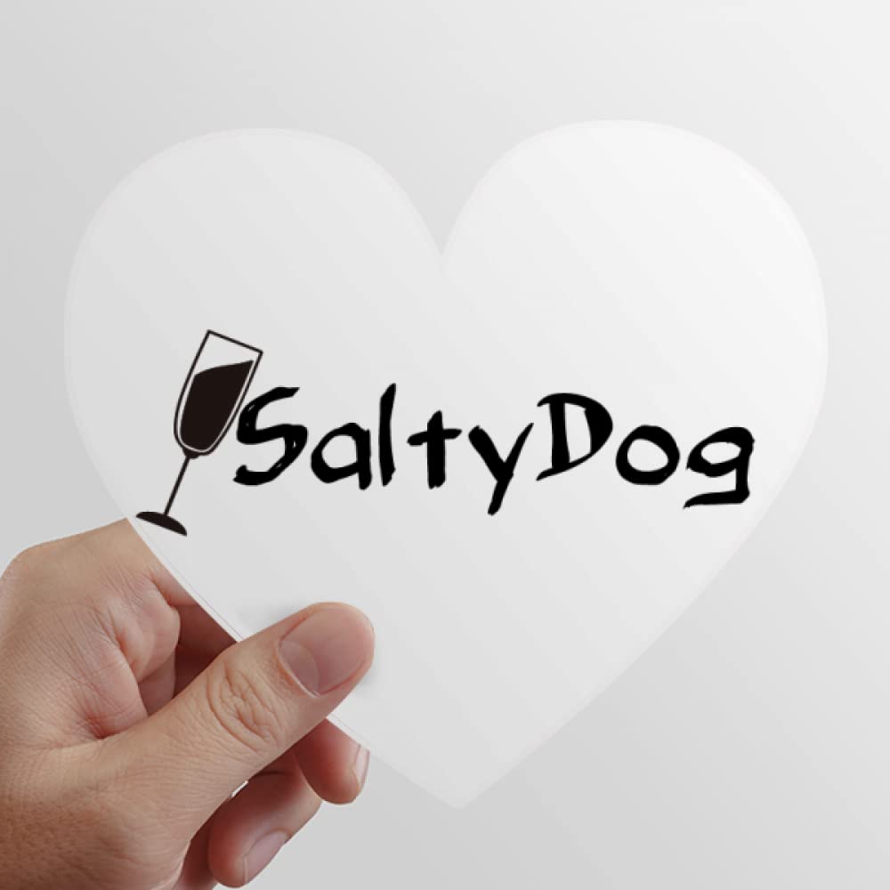 Salty Dog Salt With Its Cup Heart Vinyl Sticker Bicycle Bottle Decal