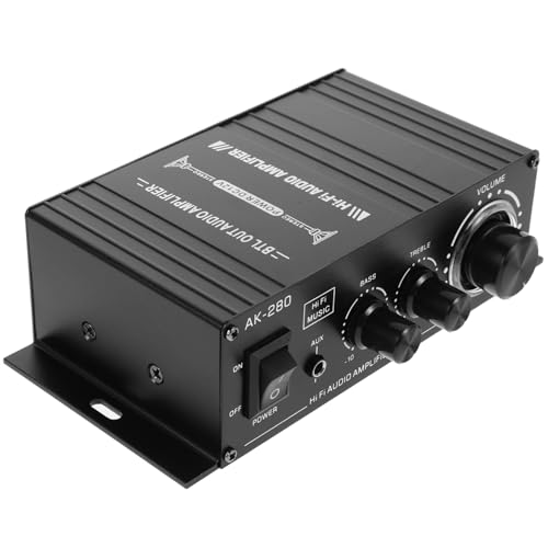 MUCKLILY 12v Portable Mini Amplifier Compact Sound Amplifier for Car and Home Audio for Motorcycles and Enhances Speaker Performance Voice Amplification