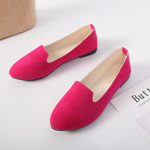 Women's Pointed Toe Ballet Flat Shoes Casual Office Work Shoes Slip-on Comfortable Lightweight Loafers Fashion Soft Solid Color Classic Simple Suede Ballerina Flats Dress Shoe2