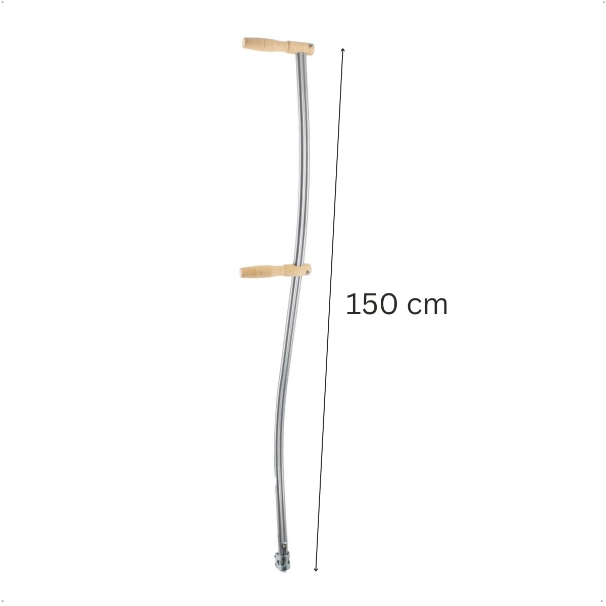 Rekord Sensenbaum 150 cm gebogen pulverbeschichtetes Metall inkl. Ring & Schlüssel