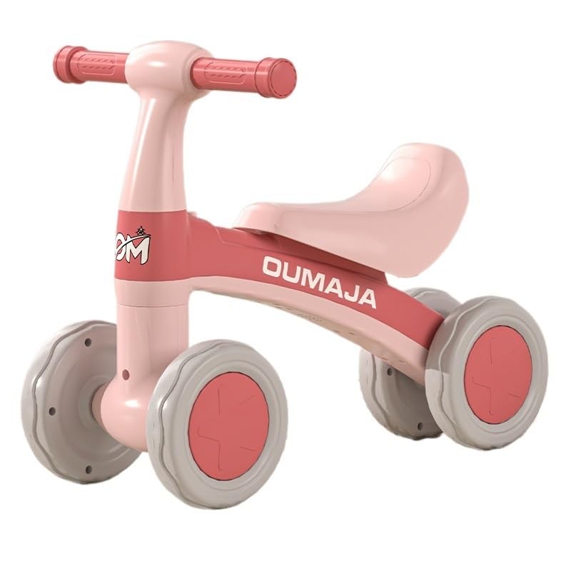 Qxmiguel Scooter niño Bicicleta de Equilibrio for niños de 1 a 3 años, con Asiento Suave, 4 Ruedas y Pedales Seguros. Wiggle Car(Rose,Music)