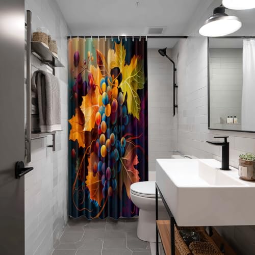 Rideau de douche pour baignoire Batmerry décoratif et étanche en polyester - 3