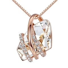 104-April-Clear White-Rose Gold Plated