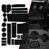 CupHolderHero fits RAM 1500 Tradesman Accessories 2013-2024 - Premium Custom Interior Non-Slip Anti Dust Cup Holder Inserts, Center Console Liner Mats, Door Pocket Liners 25pc Set-Quad Cab (Gray Trim)
